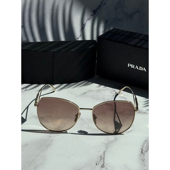 NEW Prada PR57YS Sunglasses in Gold Brown Gradient - Picture 5 of 7